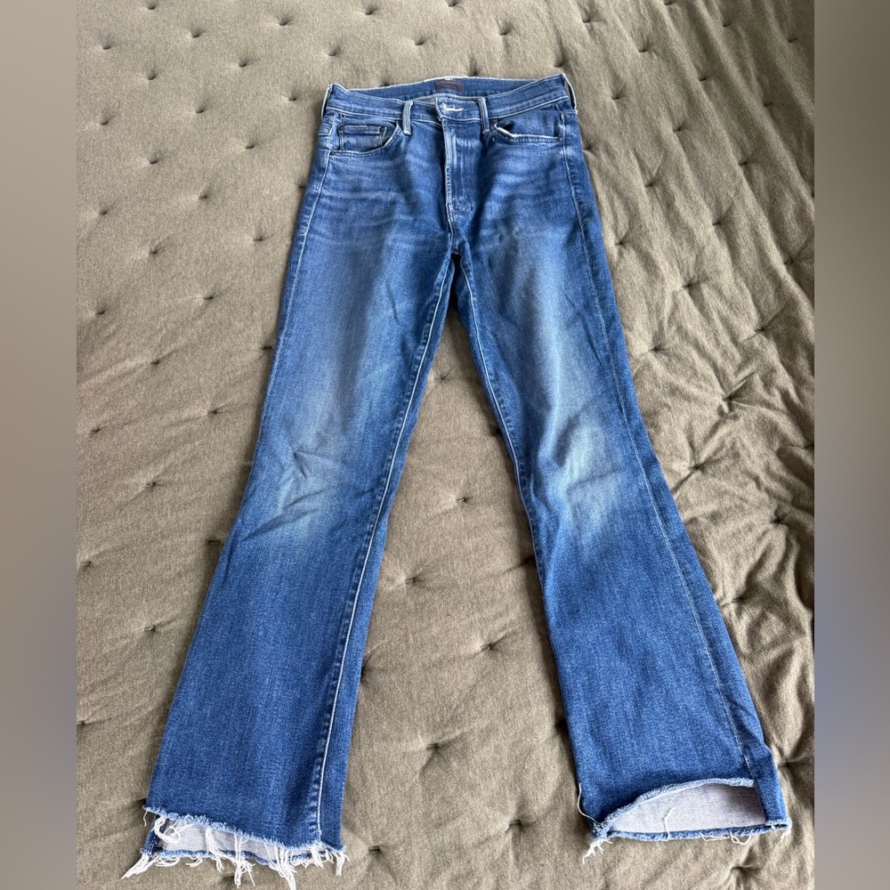 Mother demon kick-crop jeans
